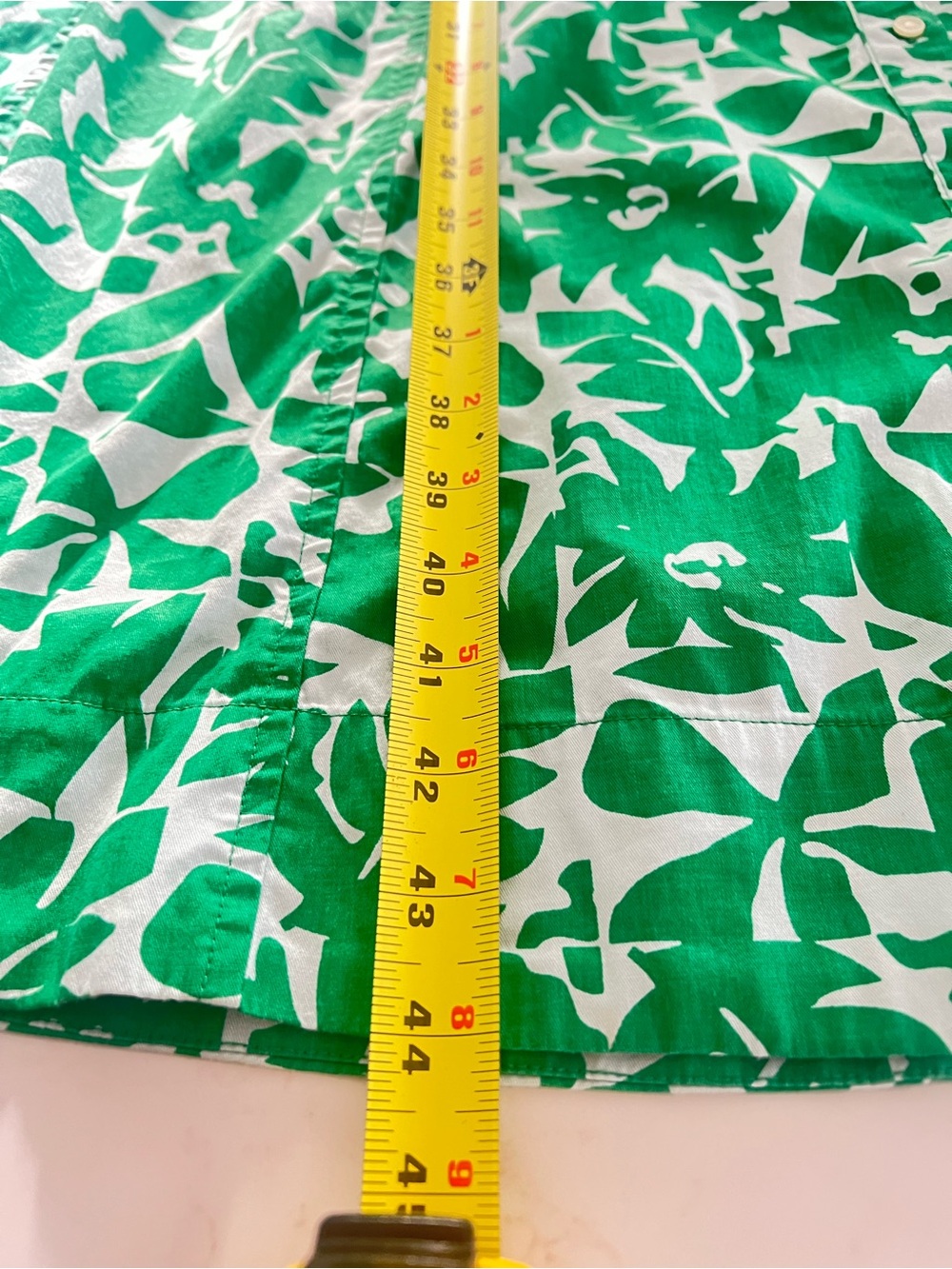 FREE ASSEMBLY | 100% Cotton Green Abstract Midi Shirt Dress S - Picture 9 of 13